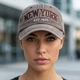 Вінтажна кепка New York унісекс коричнева бавовняна літня регульована 56-60 см, бейсболка для хлопців та дівчат повсякденна - зображення 6