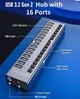 USB хаб Acasis HS-716MG USB 3.2 Gen 2 з блоком живлення 16 портів hub концентратор алюмінієвий - зображення 2