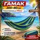 Гамак с планками подвесной 200х80см тканевый прочный мексиканский для отдыха и сада туристический навесной с чехлом - изображение 1