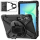 Противоударный чехол X-CASE с подставкой 360° и ремешком для Samsung Galaxy Tab S10 FE 10.9" (5G SM-X526 / Wi-Fi SM-X520) Чёрный - изображение 1