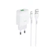 Зарядное устройство HOCO C72Q Glorious USB QC3.0 + cable USB to Micro 5P 18W White (6931474732538) - изображение 2