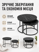 Комплект журнальных столиков 2 в 1 круглые 50/70 см черный мрамор с металлическим каркасом (49676078) - изображение 5