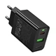 Мережевий зарядний пристрій Hoco CS94A 20 Вт USB-C+USB-A PD/QC чорний - изображение 6