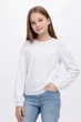 Блузка для девочки с длинным рукавом Sly 118/S/19 белый 140 - изображение 2
