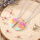 Парные подвески для лучших подруг Best Friends на магните, двойной кулон Сердце BFF с цветной эмалью - изображение 1