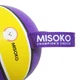 Игрушка MISOKO для собак мяч надувной в форме баскетбольного мяча фиолетовый с желтым 15 см - изображение 2