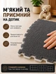 Коврик пазл детский плюшевый термоковрик тёплый пол 450×450 см 30 плиток EVA пена мягкий безопасный мат толстый плотный для детей игр ползания модульное напольное покрытие утепленный противоскользящий амортизация для дома комнаты темно-серый - изображение 2