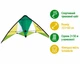 Спортивний трюковий повітряний змій Schildkröt Stunt Kite 133 133×60 см двостропний зелено-жовтий (SKU-187) - изображение 2