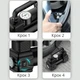 Автомобільний компресор U&P Halfsun SCK619 Black 12В 50 л хв 150 PSI насос для шин автостоп LED ліхтар автомобільний компресор для авто позашляховика накачування коліс мячів човнів матраців компактний повітряний насос з насадками - изображение 6