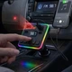 FM трансмиттер автомобильный с лазерной подсветкой Bluetooth USB microSD MP3 WMA hands-free для авто 12–24 В - изображение 7
