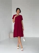 Женское летнее платье свободное короткое 46-48, Бордовый - изображение 5