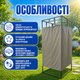 Летний разборный душ для дачи с ПВХ-шторой металлический 210×90×90 см труба 20×20 мм - изображение 2