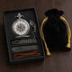 Механические карманные часы Skeleton серебристый с цепочкой, подарочная коробка (2381) - изображение 1