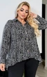 Рубашка женская легкая в принт блуза штапель батал 58/60 Черно-белая - изображение 2
