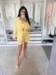 Костюм женский двойка из муслина с рубашкой свободного кроя на пуговицах и шортами на резинке G&M k-131105 42-44 Размер цвет желтый - изображение 2