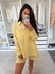 Костюм женский двойка из муслина с рубашкой свободного кроя на пуговицах и шортами на резинке G&M k-131105 42-44 Размер цвет желтый - изображение 4