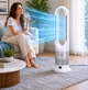 Мобільний безлопатевий вентилятор Germatic 2в1 автоповорот 80° Кондиціонер зима-літо AM-030JR 1200W+ пульт ДУ - изображение 2