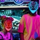 Маска неоновая синяя Веном с подсветкой Aurora для карнавала и косплея - изображение 5