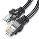 Патч-корд 15м UTP cat 6 RJ45 TopSpeed Ethernet Flat Cable Black Essager (EXCWXB-JSE01) - изображение 1