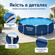 Каркасный бассейн Bestway Steel Pro 305×76 см круглый сине-серый на 4678 л, сборный садовый бассейн с трехслойной ПВХ-чашей - изображение 2