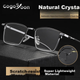 Очки для чтения Donghai Crystal мужские полуободковые высокой четкости каменная оправа - изображение 4