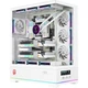 AOC AICG880W белый, корпус для игрового компьютера EATX, панорамный обзор на 270°, быстросъемная конструкция, поддержка двух видеокарт в 9 слотах, совместимость с системами водяного охлаждения 480 мм, цифровой дисплей. - изображение 2
