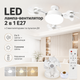 LED лампа-вентилятор E27 с пультом управления, потолочный светильник с обдувом, 3 режима света, 3 скорости вентилятора и таймер - изображение 1