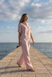 Сорочка жіноча лляна літня вільного крою з коміром-стійкою і принтом Seventeen Summer 26 рожева L-XL 2419.6706 - изображение 8