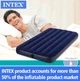 Надувний пляжний матрац туристичний з насосом Intex, матрац для плавання 191 на 99 одномісний велюр - зображення 4