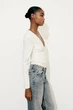 Боді з еластичної тканини з підплічниками біле Zara розмір L - зображення 3
