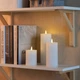 Світлодіодна свічка-стійка, комплект з 3 штук, на батарейках, біла IKEA SILVERMÅS 306.115.94 - зображення 4