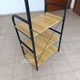 Стелаж підлоговий 4-ярусний 135×60×40 см для дому та кухні, етажерка з полицями з ЛДСП та металевим каркасом та гачками для книг, декору, посуду та побутових речей Золотистий дуб, YM-065-4-GoldenOak - зображення 7