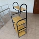 Стелаж-етажерка підлогова 4-ярусна 135×60×40 см з полицями з ЛДСП та металевим каркасом для дому, кухні, офісу та комори, для книг, посуду й побутових речей, з гачками Золотистий дуб, MB-065-4-GoldenOak - зображення 13