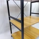 Стелаж підлоговий 4-ярусний 135×60×40 см для дому та кухні, етажерка з полицями з ЛДСП та металевим каркасом та гачками для книг, декору, посуду та побутових речей Золотистий дуб, YM-065-4-GoldenOak - зображення 13