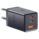 Мережевий зарядний пристрій Baseus PD/QC 65W 2xUSB-C | USB-A with USB-C to USB-C Cable 1 m Grey (P10110812827-Z1) - зображення 3