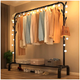 Вешалка напольная 110x150 см с крючками для одежды и полкой черная Showay LS-560 - изображение 4