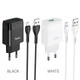 Мережевий зарядний пристрій з кабелем HOCO C72Q Glorious single port QC3.0 charger set(Type-C) 18W White - изображение 3