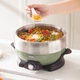 Электрическая кастрюля ERNTE Small Green Pot 3L, электрическая кастрюля для приготовления пищи, электрическая сковорода, многофункциональная домашняя плита, подходит для 3-4 человек, EHP-24013S оливково-зеленого цвета - изображение 5