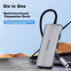 Док-станція розширення Lenovo Type-C, USB-конвертер-хаб, адаптер HDMI, дублювання екрана 4K 60 Гц, швидка зарядка PD, розгалужувач портів Gigabit Ethernet, сумісний із телефонами, планшетами та комп'ютерами - зображення 4
