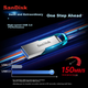 Флеш-накопичувач SanDisk CZ73 64 ГБ, синій, металевий, шифрування, для авто та офісу - зображення 4