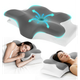 Подушка-ортопедическая анатомическая с местом для рук "Бабочка" Ergo Sleep Memory Pillow гипоаллергенная мягкая с эффектом памяти для сна на боку спины и живота с наволочкой на молнии 61х34х12 см(9007002) - зображення 3