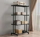 Этажерка металлическая RIAS Clothes Drying Rack 8041 на колесиках 4 яруса 155x80x40 см Black (3_08401) - изображение 5