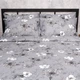 Комплект постельного белья Moon&Star Евро 200x220 наволочки 2x40x60 Silver Flowers Микросатин Premium (MS-820016285) - изображение 3