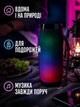 Портативная Bluetooth колонка акустическая система 10 Вт с LED-подсветкой FM радио USB AUX microSD PowerBank 17,9×7,3×7,3 см черная (49676166) - изображение 4