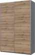 Шкаф-купе Doros G-Caiser 2 ДСП / 3 части 160х60х240 см Антрацит/Дуб Эвок (42005414) - изображение 1