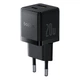 Мережевий зарядний пристрій Baseus Palm Fast Charger C+U 20W EU Cluster Black (with Baseus Mini White Cable USB-C to USB-C 60W (20V/3A) 1m Cluster Bla (P10111608113-01) - изображение 1