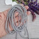 Бусины из гематита 4 мм, круглые, цвет - серебро, нить 38 см. - изображение 3