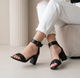 Трендовые черные босоножки L&M Black 106-31 на устойчивом каблуке 40 - изображение 3
