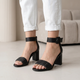 Трендовые черные босоножки L&M Black 106-31 на устойчивом каблуке 40 - изображение 4