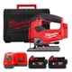 Лобзик аккумуляторный MILWAUKEE, M18 FJS-502X (зарядное устройство M12-18 FC, 2 аккумулятора М18 В5 5Ач, аксессуары, HDкейс) - изображение 1